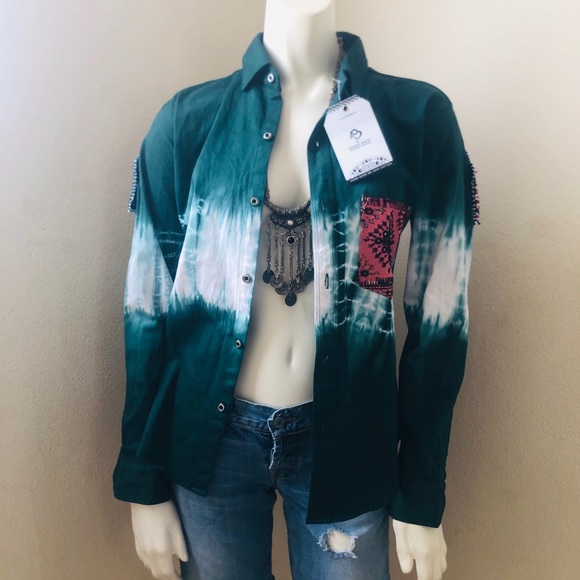 Banda Bags Hand Beaded Tie Dyed Shirt/Jacket - Picture 8 of 15